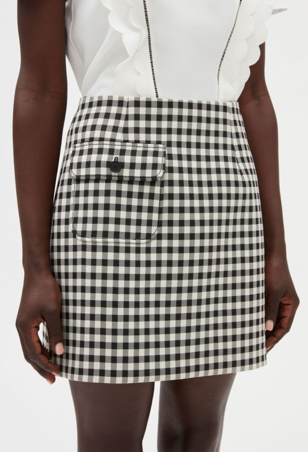 Clothes Claudie Pierlot  | Two-Tone Checked Miniskirt Dual-Color
