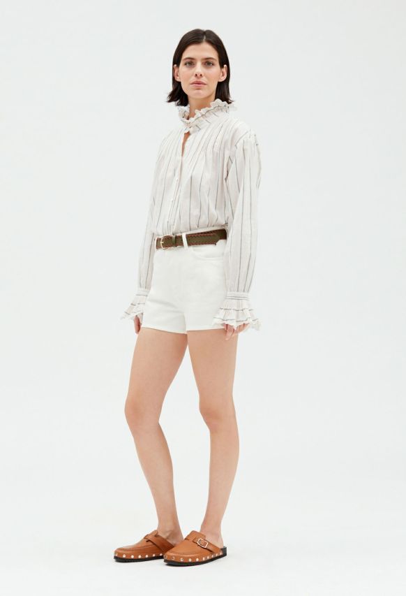 Clothes Claudie Pierlot  | Off-White Denim Shorts Ecru